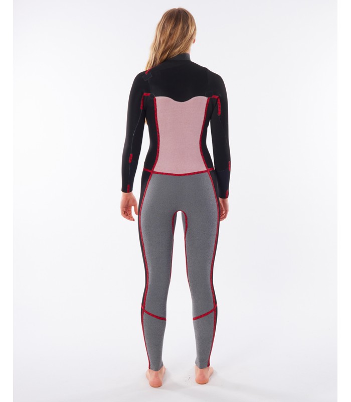 Traje de surf - Rip Curl women dawn patrol 4/3 chest zip black