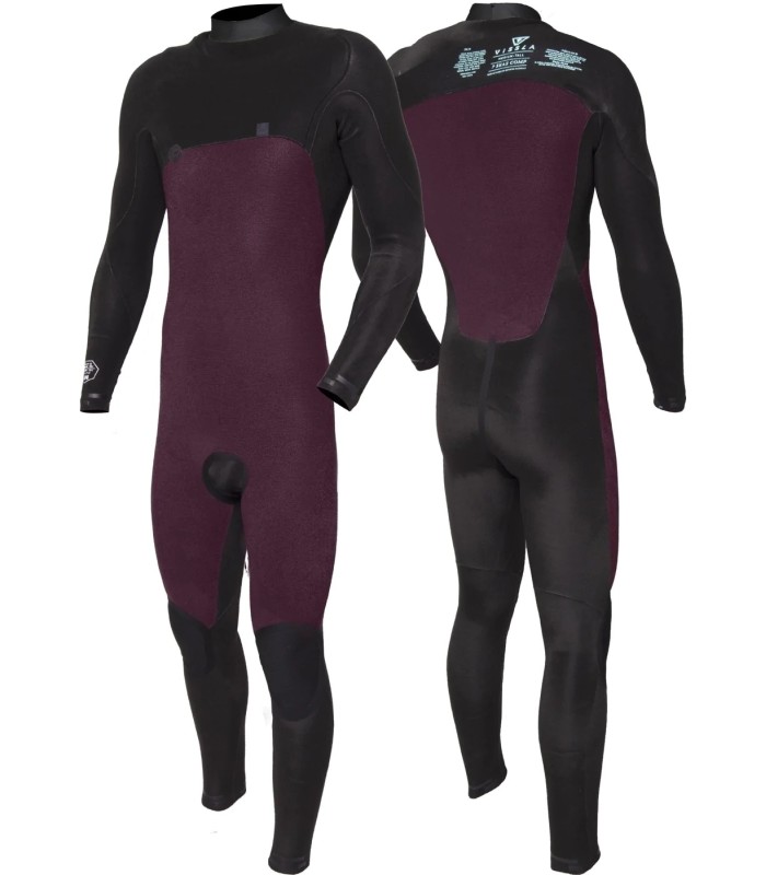 Traje de neopreno surf - Vissla 7 seas comp 4/3 full chest zip black