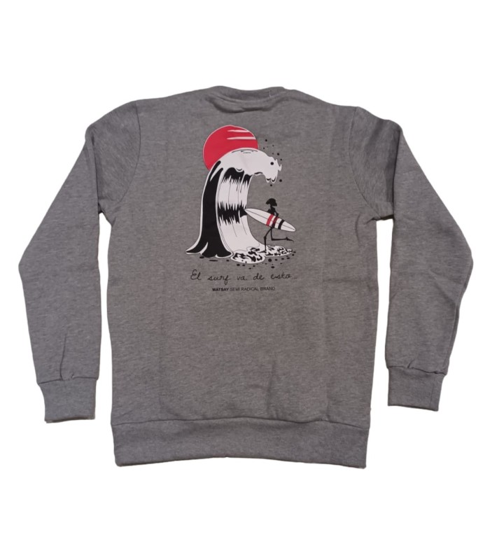 Sudadera - Watsay boy bolsillo cuello redondo ola grey