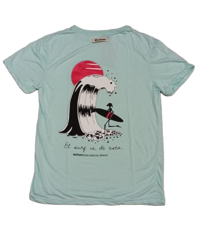 Camiseta - Watsay boy ola cyan