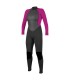 Traje de surf - Oneill Wms Reactor-2 3/2mm Back Zip blak/berry