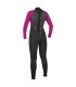 Traje de surf - Oneill Wms Reactor-2 3/2mm Back Zip blak/berry