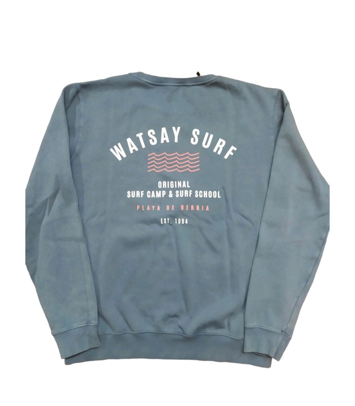 Sudadera cuello redondo Watsay olas azul