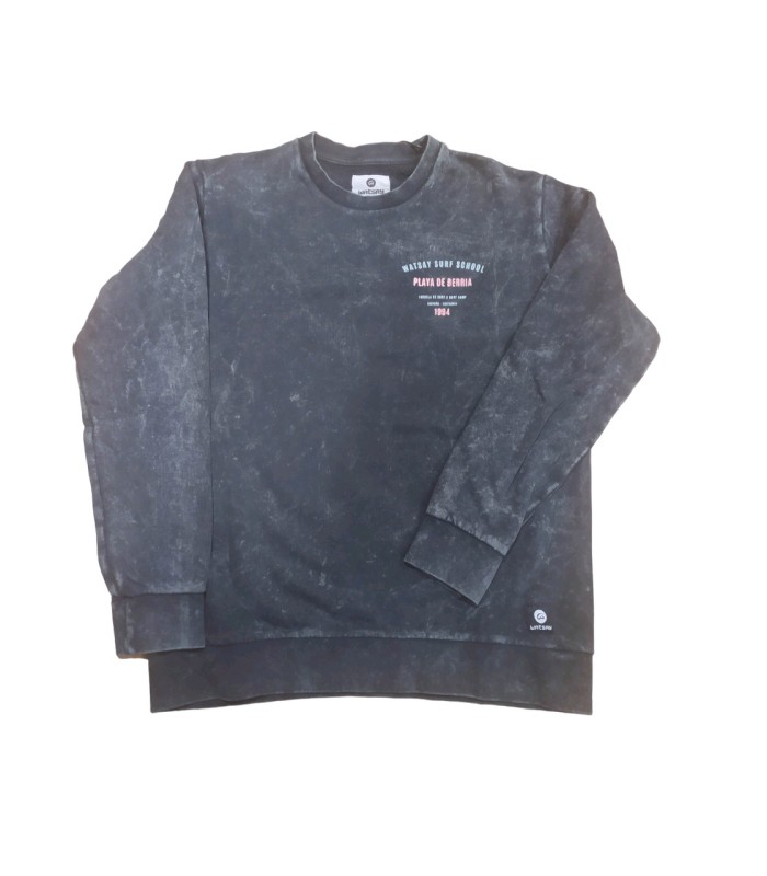 Sudadera - Watsay cuello redondo flock playa de Berria lavado Black