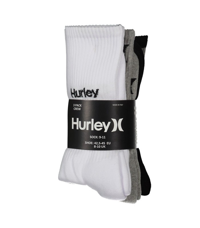 Calcetines - Hurley p piezas print 1/2 Terry crew GREY/WHT/BLACK