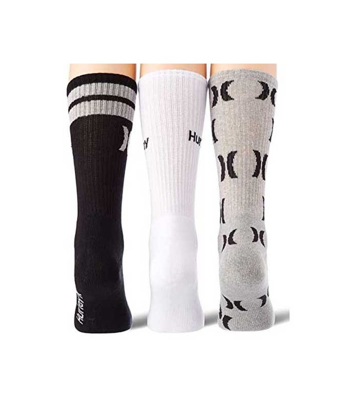 Calcetines - Hurley p piezas print 1/2 Terry crew GREY/WHT/BLACK