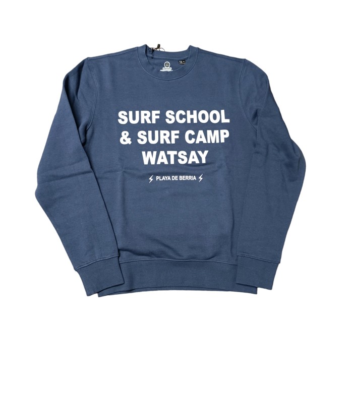 Sudadera cuello redondo Watsay Surf school azul