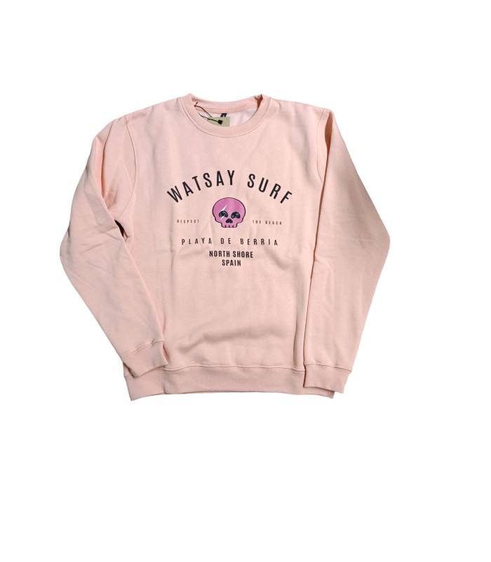 Sudadera Watsay cuello redondo calavera coral